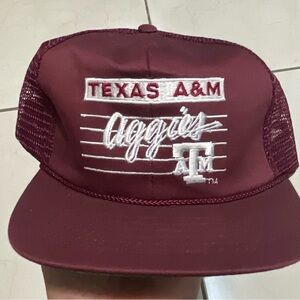 Vintage Texas A&M University Aggies  Maroon Cap Hat Snapback NWT 90s